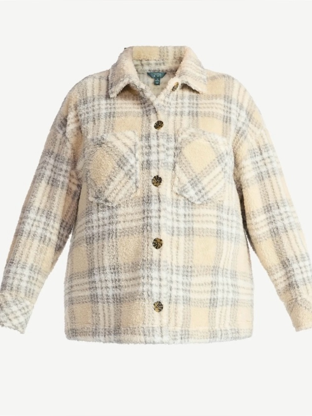 Terra & Sky Cozy Button Front Shacket~3X